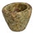 18th Century Granite Stone Bowl Olive Green Mortar Planter 5 Lb For Sale