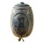 Antique Blue Salt Glazed Stoneware Water Crock With Scene For Sale