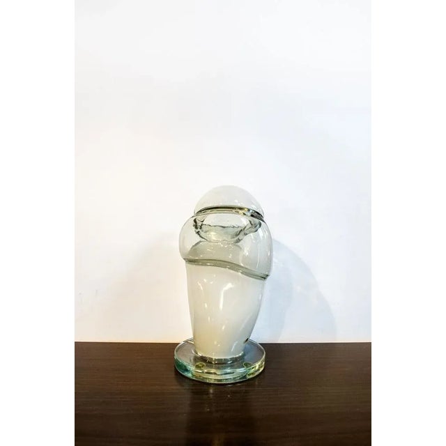 Often glass sculptural lamp. Italian production 60's European Plug (up to 250V).The wiring of this item may be original...