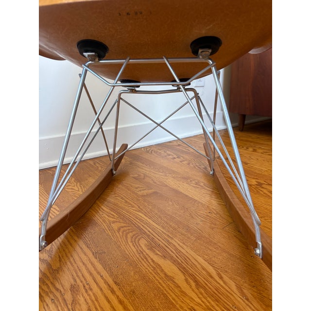 1960s Authentic Mid Century Modern Vintage Eames Herman Miller Small Mustard Rocker For Sale - Image 9 of 11