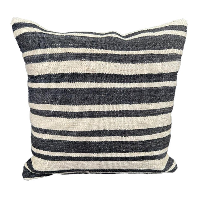 Turkish Hemp Pillow Cushion Natural Beige Black Cushion Cover 20x20 For Sale