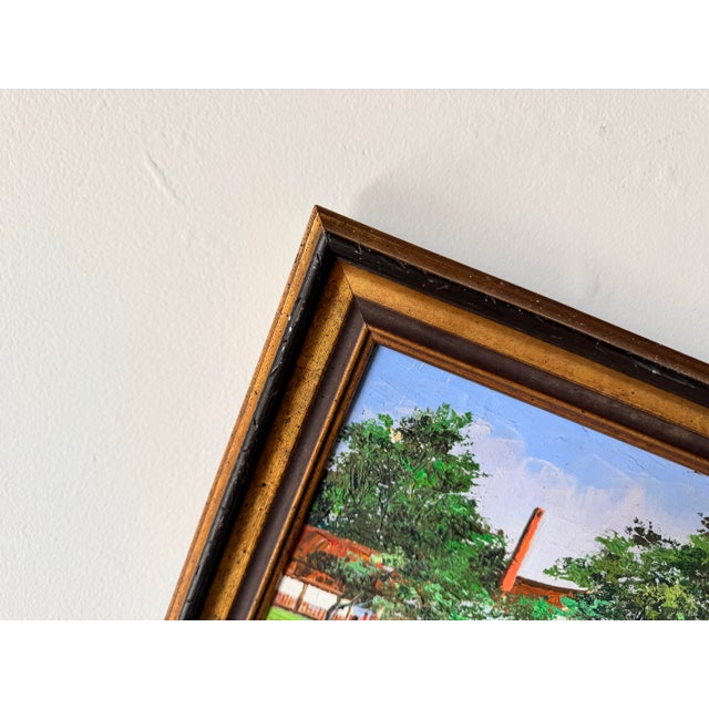 1970's Vintage Asian Floating Market Oil on Masonite Painting by Sam Ruey For Sale - Image 10 of 11