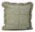 Fabdivine Elegant Block Printed Frill Cushion Cover Green 24x24 Inch Thick Linen- Ola Vrishti For Sale