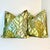 Vintage Coastal Chic Silk-Rayon Tobacco Leaf Feather Down Filled Pillows - A Pair For Sale - Image 4 of 6