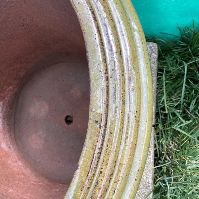 Mid 20th Century Mid 20th Century Handcrafted Glazed Terra Cotta Red Clay Large Scale Planter For Sale - Image 5 of 12