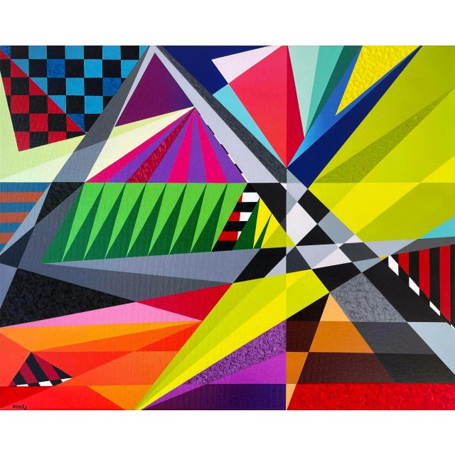 Monty Montgomery, Abstract Mixed Media Art, "Geo #88" For Sale