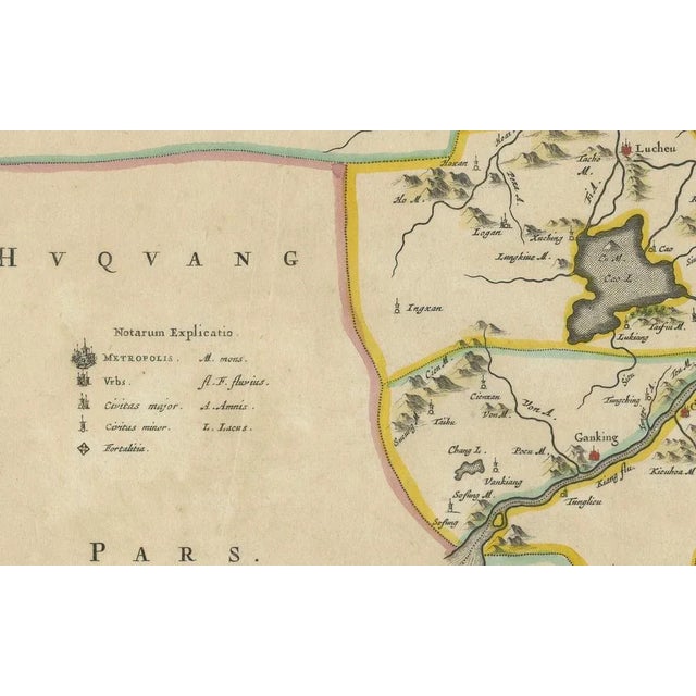 Antique Map of Nanjing Province by Blaeu, 1655 For Sale - Image 4 of 7