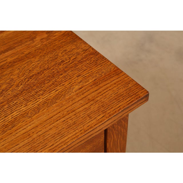 Stickley Mission Collection Oak Spindle Writing Desk For Sale - Image 13 of 18