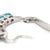 Metal Ladies 18k White Gold 2.25ctw Diamond and Turqouise Huggie Hoops Earrings, Pair For Sale - Image 7 of 8