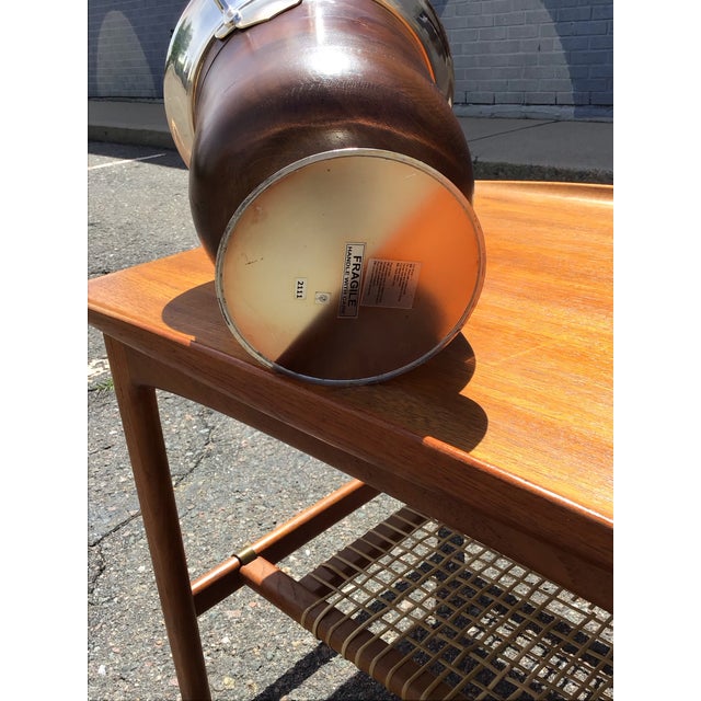 Late 20th Century Mid-Century Modern Brass and Walnut Champagne Cooler For Sale - Image 11 of 11