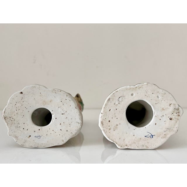 Early 20th Century Porcelain Parrot Bird Figurines Continental Meissen-Style — Pair For Sale - Image 11 of 12