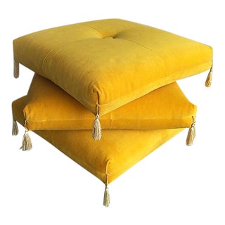 Yellow Ottoman on Casters - 3 Levels For Sale