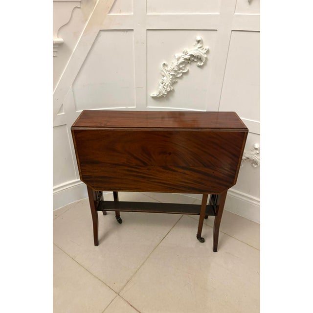 Antique Edwardian Inlaid Mahogany Sutherland Table, 1900s For Sale - Image 10 of 10