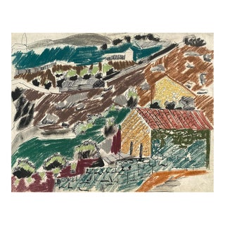 1960s Frank Wallace Vermont Pastel Landscape For Sale