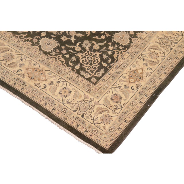 Boho Chic Boho Chic Green/Ivory Wool Rug - 8'4'' X 10'0'' For Sale - Image 3 of 10