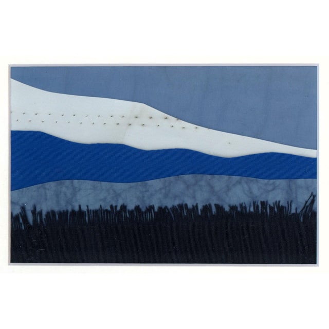 Abstract Contemporary Semi-Abstract​ Mixed Media Nautical Sailcloth Landscape​ - By JJ-Hogan | Have a Little Faith in Me!, Framed For Sale - Image 3 of 8