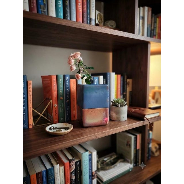 Tetra Bi Vase in Matte Pink and Light Blue from Ceramiche Lega For Sale - Image 4 of 6