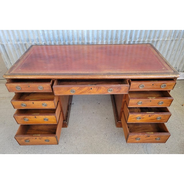 Georgian Leather Top Mahogany Desk Circa. 1840-1860 For Sale - Image 13 of 18