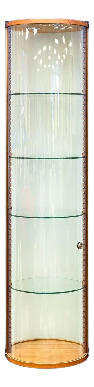 Christian Robert Contemporary Italian Illuminated Round Glass Shelving Wall Unit
