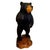 Impressive vintage carved wood black bear figural table lamp featuring a standing bear with deeply carved, textured fur...