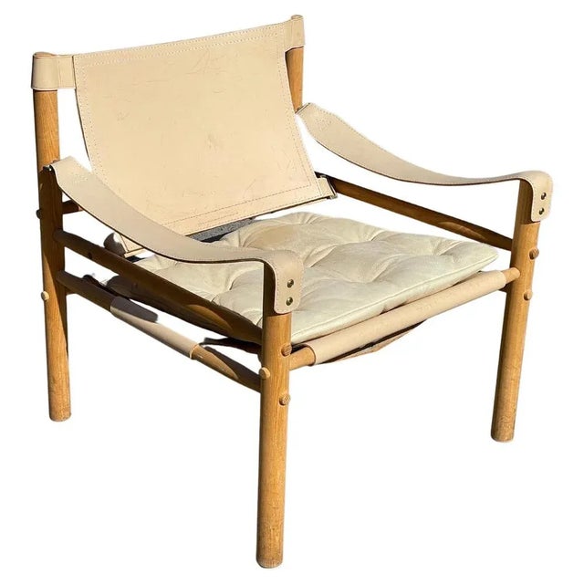 Animal Skin Sirocco Easy Chair in Beige Leather by Arne Norell, 1979 For Sale - Image 7 of 7