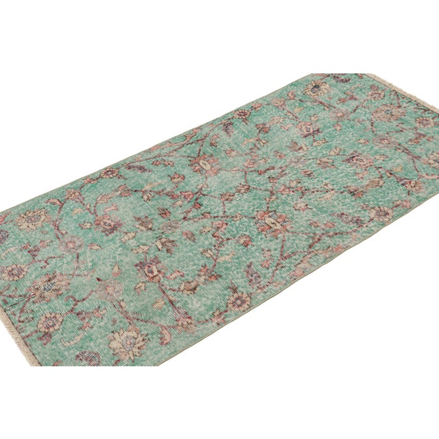 Rug & Kilim Vintage Zeki Müren Rug in Blue, With Colorful Floral Patterns From Rug & Kilim For Sale - Image 4 of 8