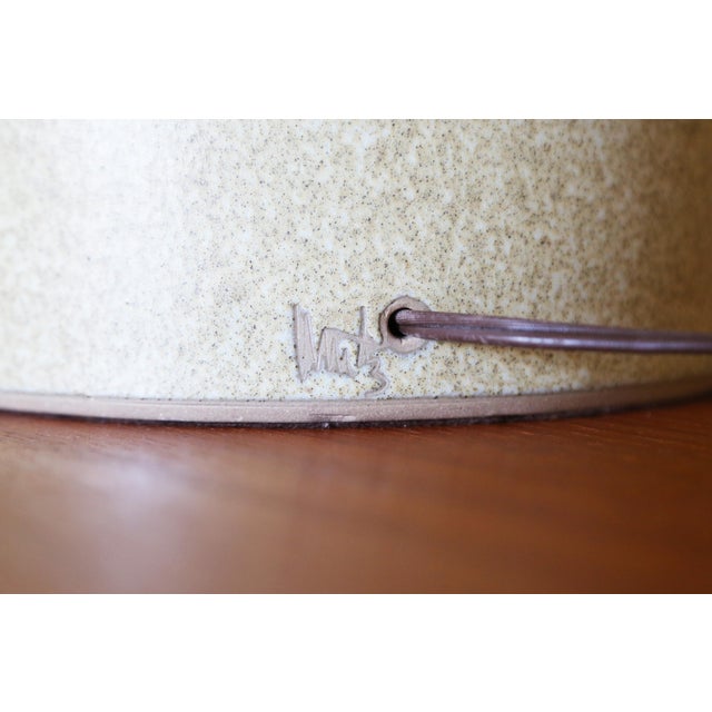 1960s Gordon and Jane Martz M170 Lamp for Marshall Studios Yellow Tan Engravings 31" For Sale - Image 14 of 15