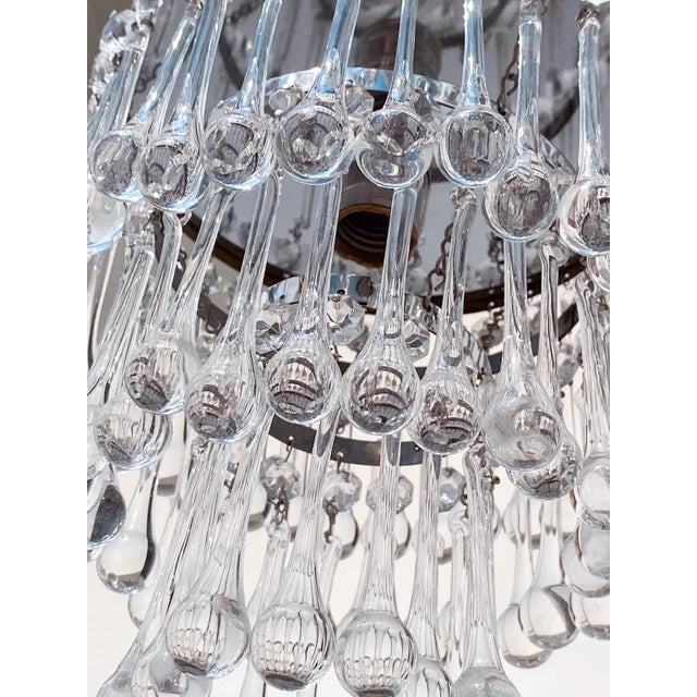 Italian Brass Upside Down Layered Cake Chandelier For Sale - Image 4 of 5