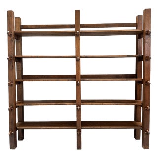 Vintage Brutalist Wabi-Sabi Wall Cabinet in Oak For Sale