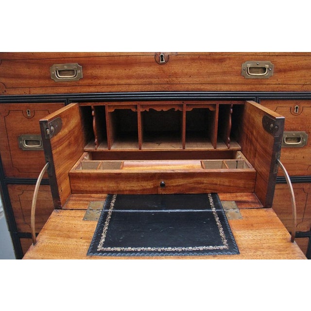 Mid 19th Century Antique Camphor Wood Secretaire Military Chest, 1840 For Sale - Image 5 of 14