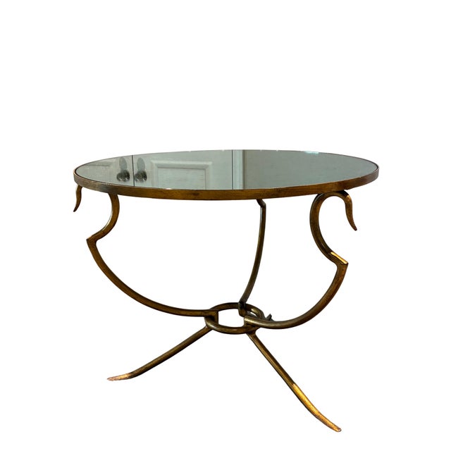 Early 21st Century Baker Furniture Sculptural Gilt Metal Round Antiqued Mirror Accent Table For Sale - Image 5 of 10