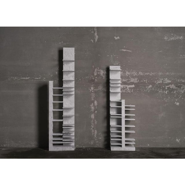 Contemporary Spacco 120 Vertical Bookcase in Bianco Carrara Marble by Bufalini Marmi For Sale - Image 3 of 13