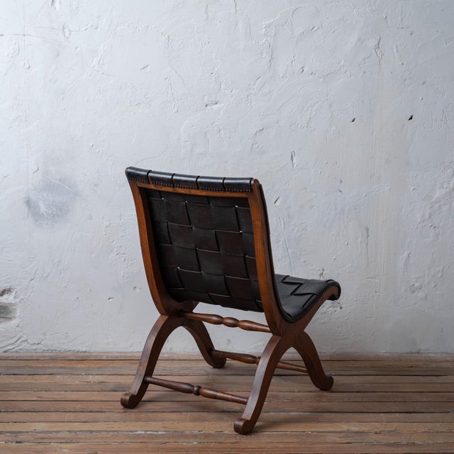 Animal Skin Pierre Lottier Leather Lounge Chair, 1960s For Sale - Image 7 of 18