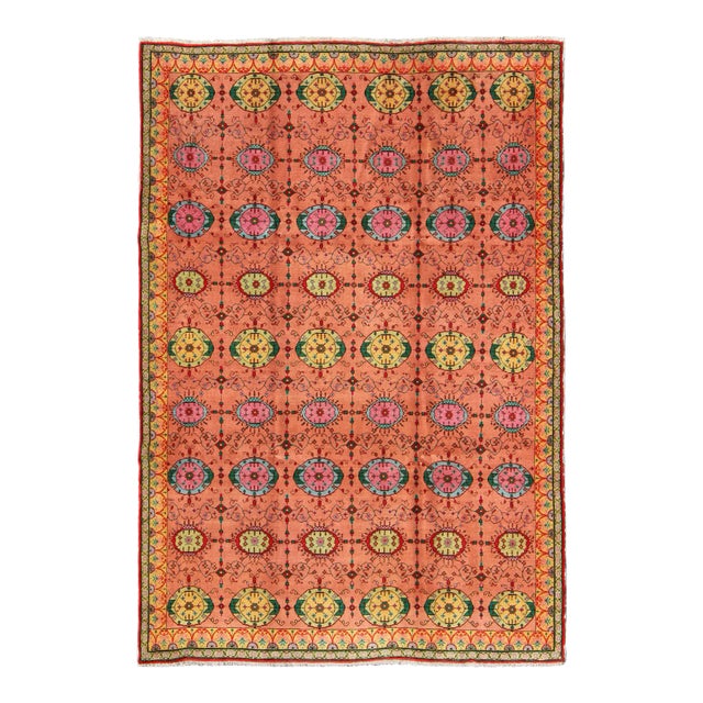 Mid 20th Century Fine Turkish Sivas Vintage Rug With a Unique Design and Color Combination For Sale