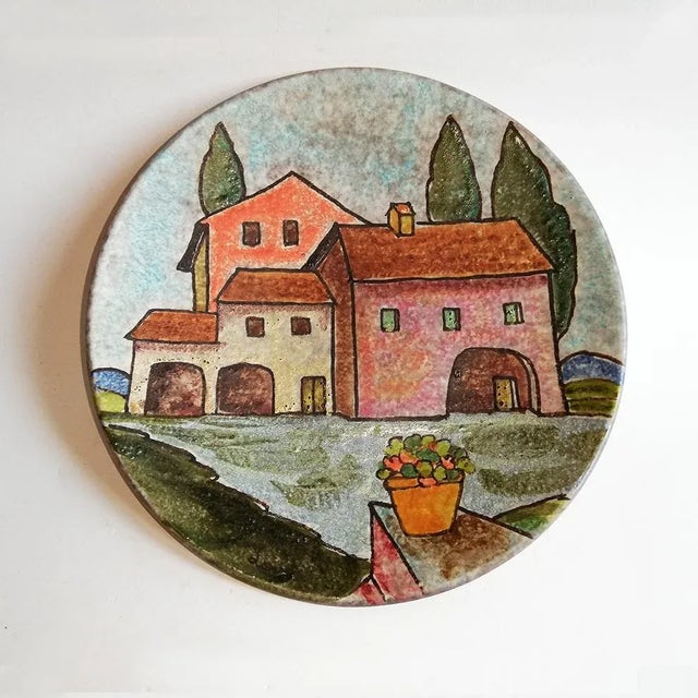 Vintage Ceramic Plate by Lazzaro for Italica ARS For Sale - Image 4 of 4