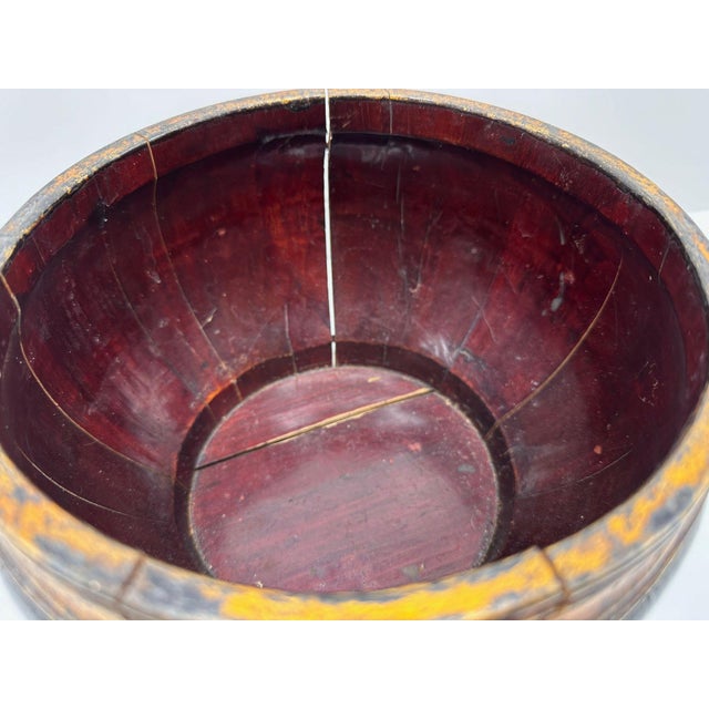 Wood Antique Chinese Lacquered Wood Rice/Grain Storage Container For Sale - Image 7 of 7