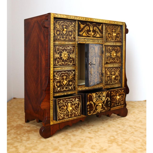 18th Century Baroque Inlaid Coin Cabinet For Sale - Image 5 of 18