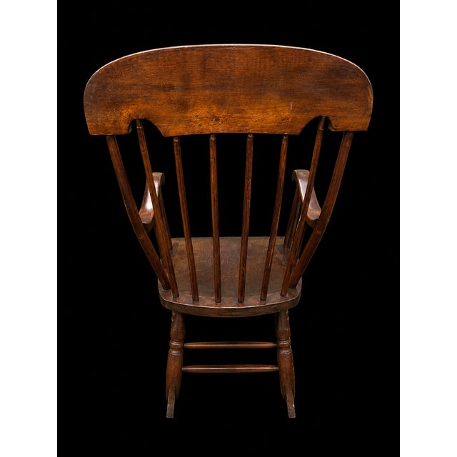 VTG High-Back Windsor Rocking Chair With Historic Upstate Ny Provenance For Sale - Image 4 of 7
