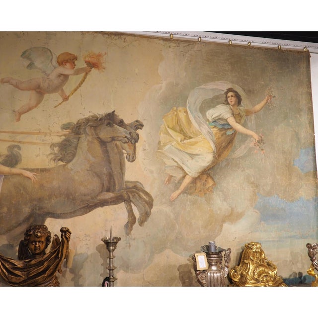 Late 19th Century Circa 1875 French Toile Peinte Depicting the Triumph of Aurora, Length – 195 In. For Sale - Image 5 of 16