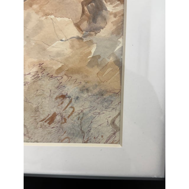 Early 21st Century Landscape Watercolor of Desert Scene, Framed For Sale - Image 5 of 12