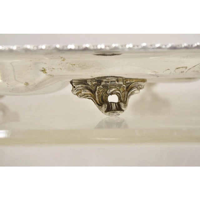 Vintage English Regency Silver Plated Oval Meat Cutlery Serving Platter Tray For Sale - Image 4 of 11