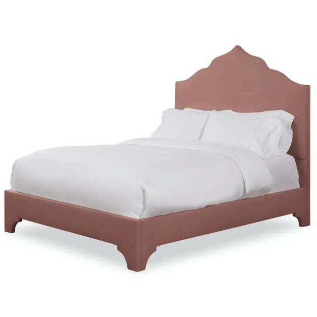 Modern Clementine King Bedframe, Blush Velvet For Sale - Image 3 of 4