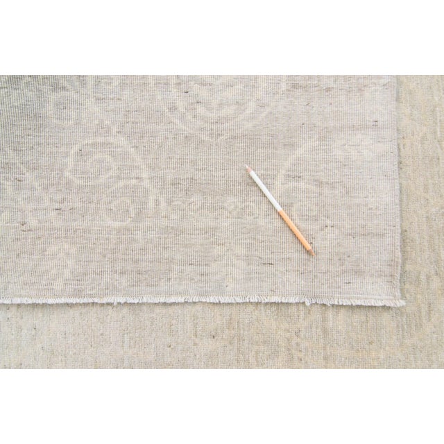 Contemporary Allover Botanical Neutral Pistachio Hand Knotted Rug - 8’2” X 10’2” For Sale - Image 10 of 11