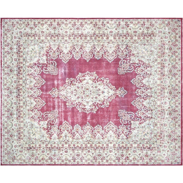 Textile 1960s Persian Kerman Rug For Sale - Image 7 of 7