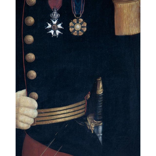 Portrait of a French Army Officer with a Great Moustache, 1860s, Oil Painting on Canvas, Framed For Sale - Image 6 of 13