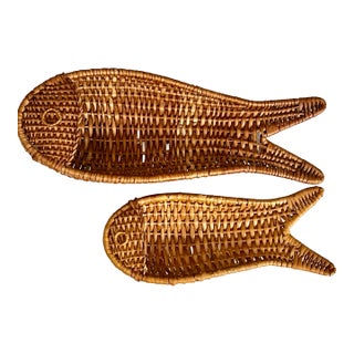 Vintage Wicker Fish - a Pair For Sale