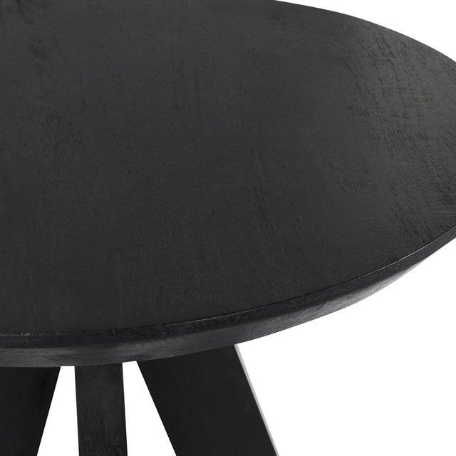 Contemporary Black Mango Wood Round Bar Table For Sale - Image 3 of 9