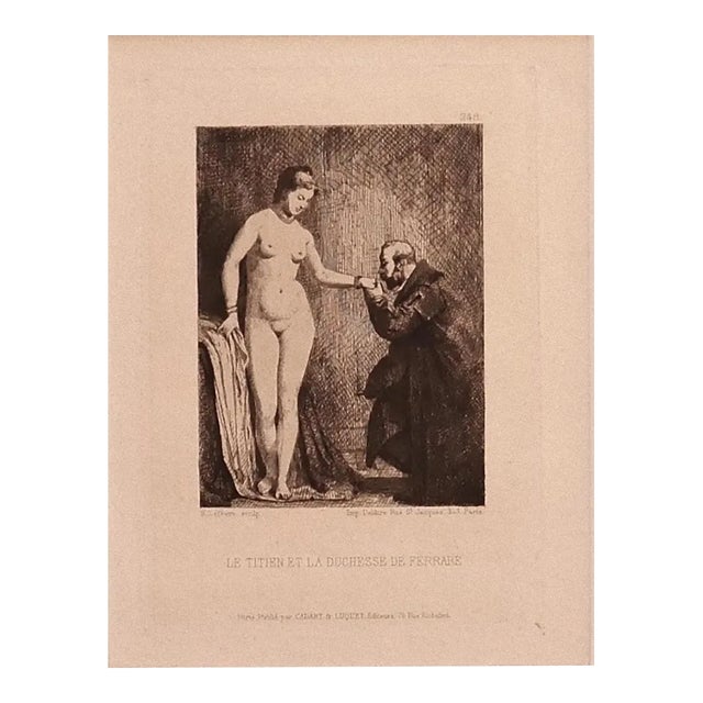 R. Lefevre - Duchess of Ferrara - Etching on Paper - Early 20th Century For Sale