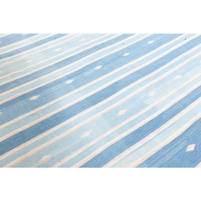 Textile Doris Leslie Blau Vintage Indian Dhurrie Rug For Sale - Image 7 of 10