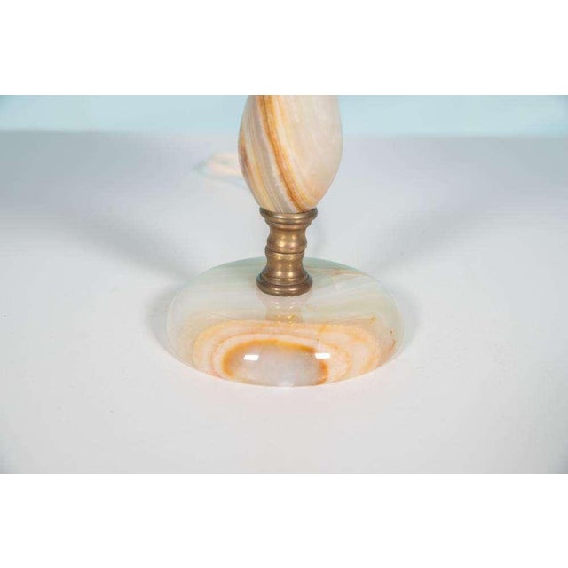 Metal Regency Onyx & Brass Table Lamp For Sale - Image 7 of 14